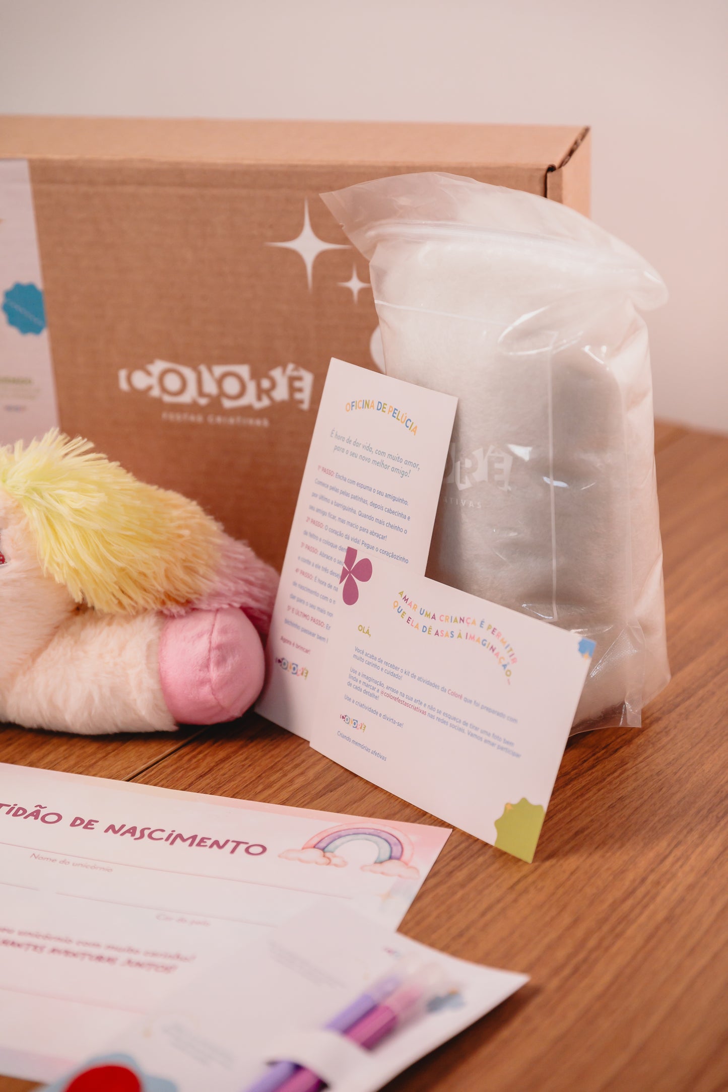 KIT PELÚCIA DE UNICÓRNIO